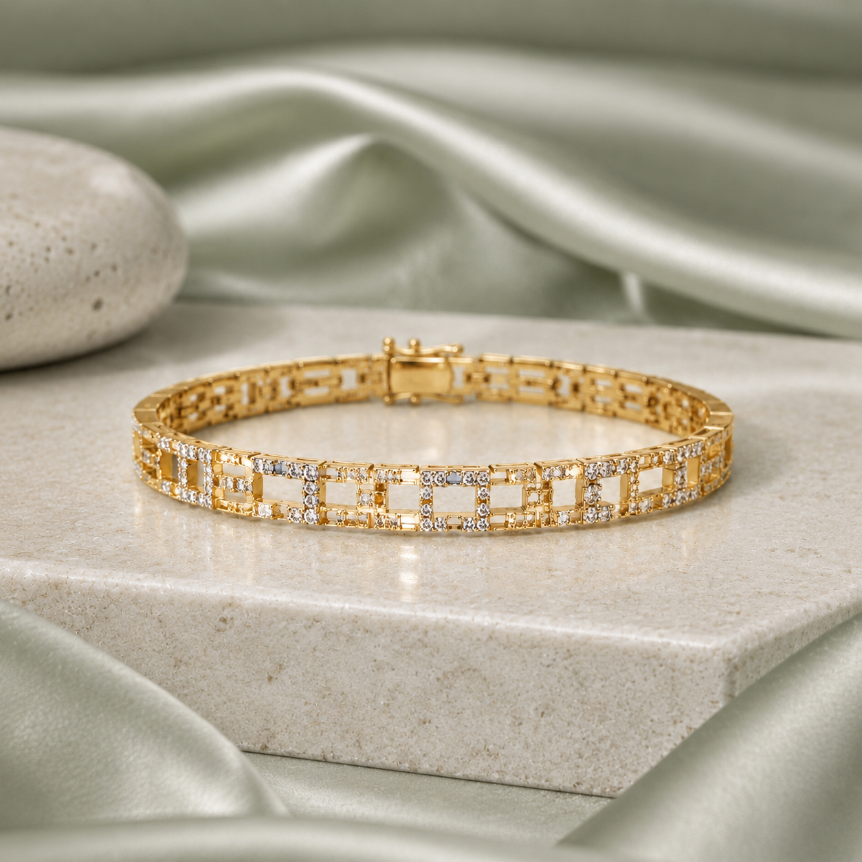 Lattice Diamond Tennis Bracelet